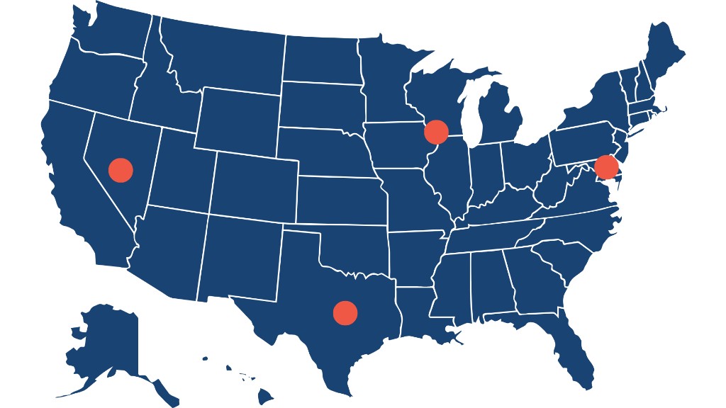 United States map showing open UNILIFT distributor territories
